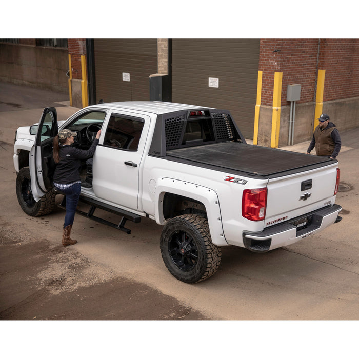 ARIES 1110110 Switchback Black Aluminum Headache Rack, Select Chevrolet Silverado, GMC Sierra for Select Chevrolet Silverado 2500 HD