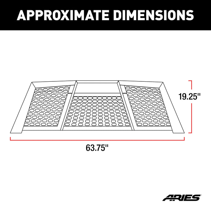 ARIES 1110112 Switchback Black Aluminum Headache Rack, Select Ford F-150 for Select Ford F-150