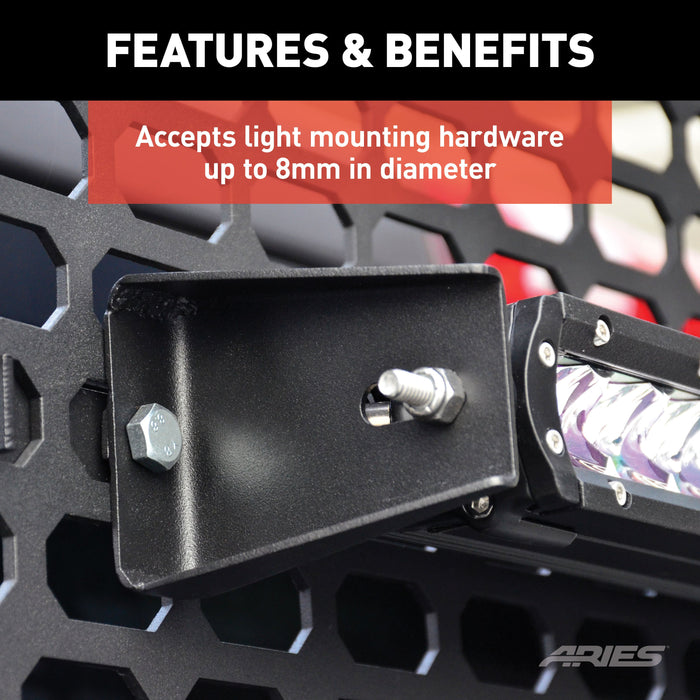 ARIES 1110311 Headache Rack Light Mounting Brackets (2-Pack)