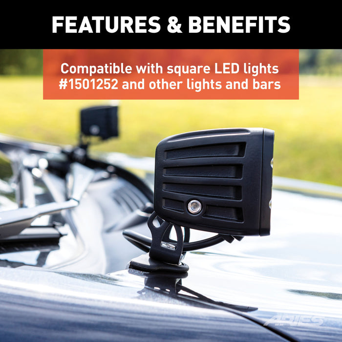 ARIES 1110315 Universal Clamp-On Hood LED Light Brackets, 2-Pack