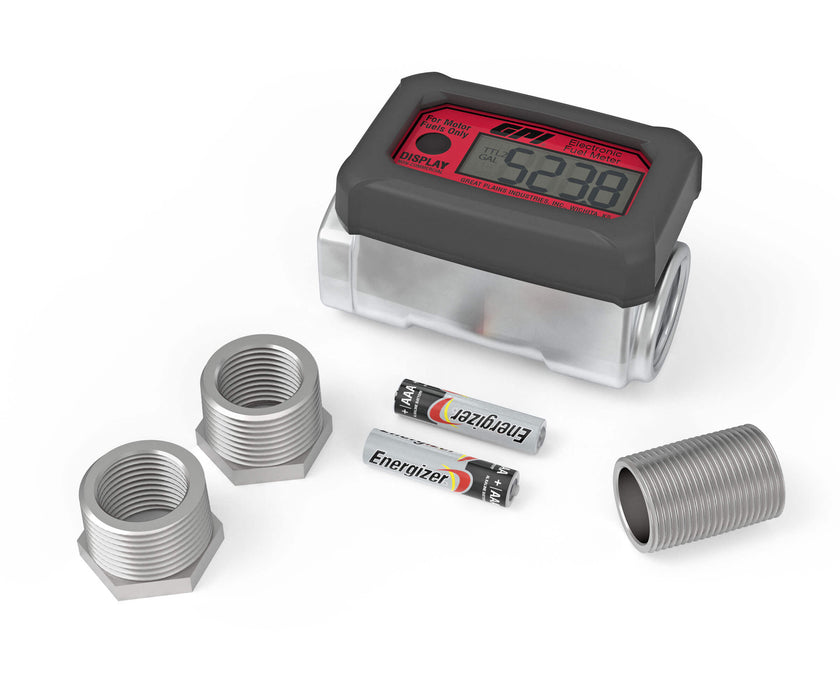 Turbine Flow Meter, Battery Powered Display, Aluminum Body for Fuels - Truck Part Superstore