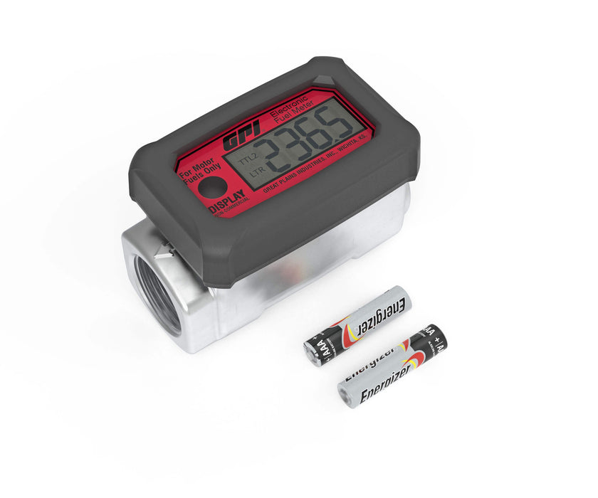 Turbine Flow Meter, Battery Powered Display, Aluminum Body for Fuels - Truck Part Superstore
