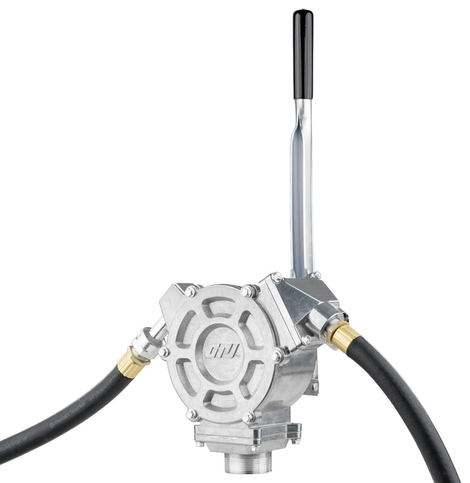 GPI HP-100-UL fluid transfer hand pump assembled straight on view