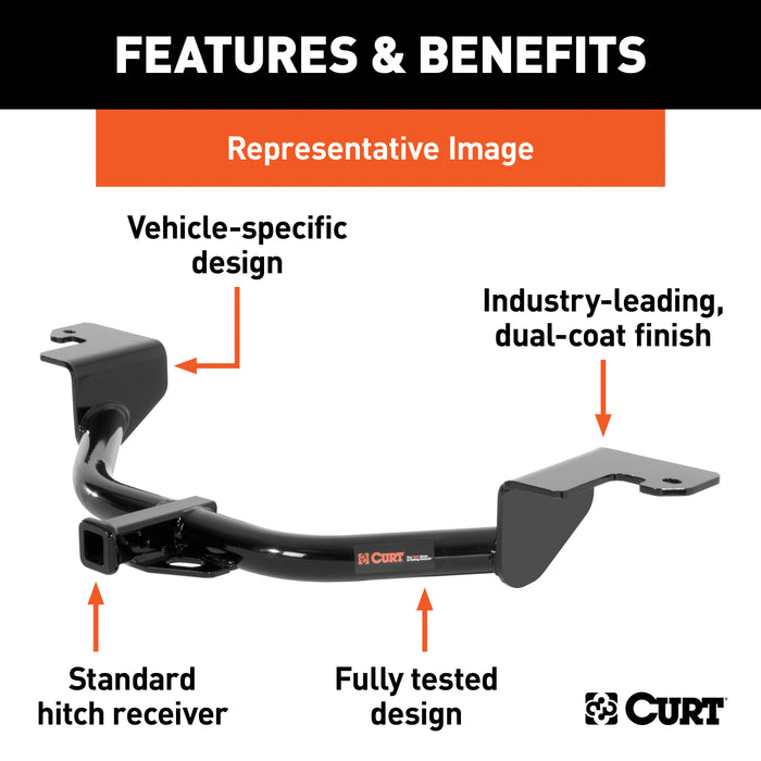 CURT 116403 Class 1 Trailer Hitch, 1-1/4" Ball Mount, Select Honda HR-V - Truck Part Superstore