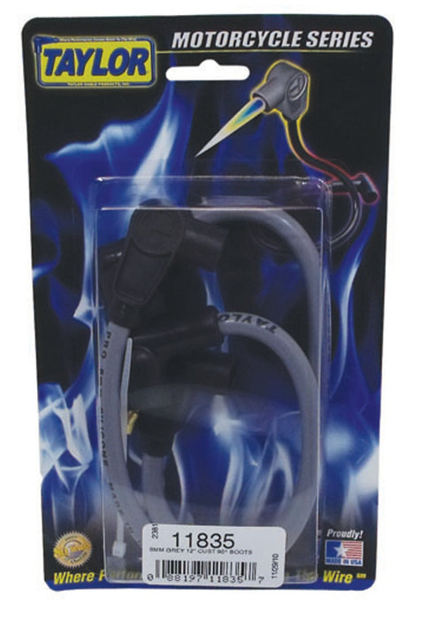 Taylor Cable 11835 8mm Spiro-Pro gray 12in custom MC 90 - Truck Part Superstore