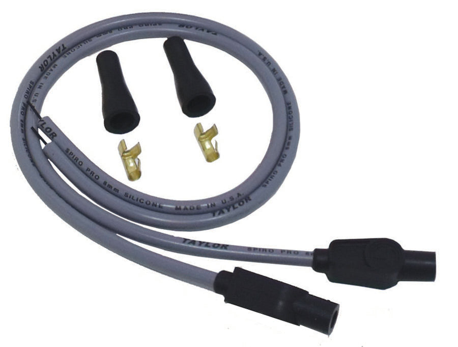 Taylor Cable 11855 8mm Spiro-Pro Motorcycle Ignition Wire Set; Universal Fit; Gray; 180 deg. Boots - Truck Part Superstore