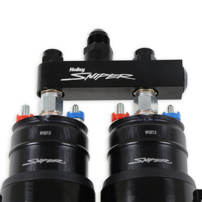 Holley 12-270 Fuel Pump; Twin Pump; Incl. Manifold Assembly/-10AN Inlet/-8AN Outlet; 3.5 GPM; - Truck Part Superstore