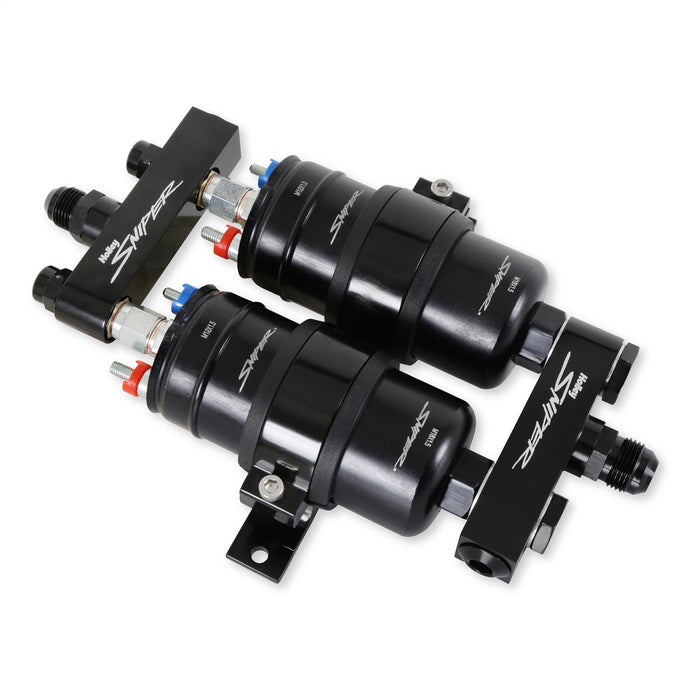 Holley 12-270 Fuel Pump; Twin Pump; Incl. Manifold Assembly/-10AN Inlet/-8AN Outlet; 3.5 GPM; - Truck Part Superstore