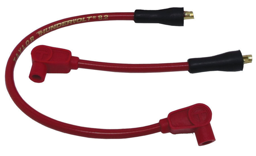 Taylor Cable 12230 ThunderVolt 8.2mm Motorcycle Ignition Wire Set; Custom Fit; Red; 90 deg. Boots; - Truck Part Superstore