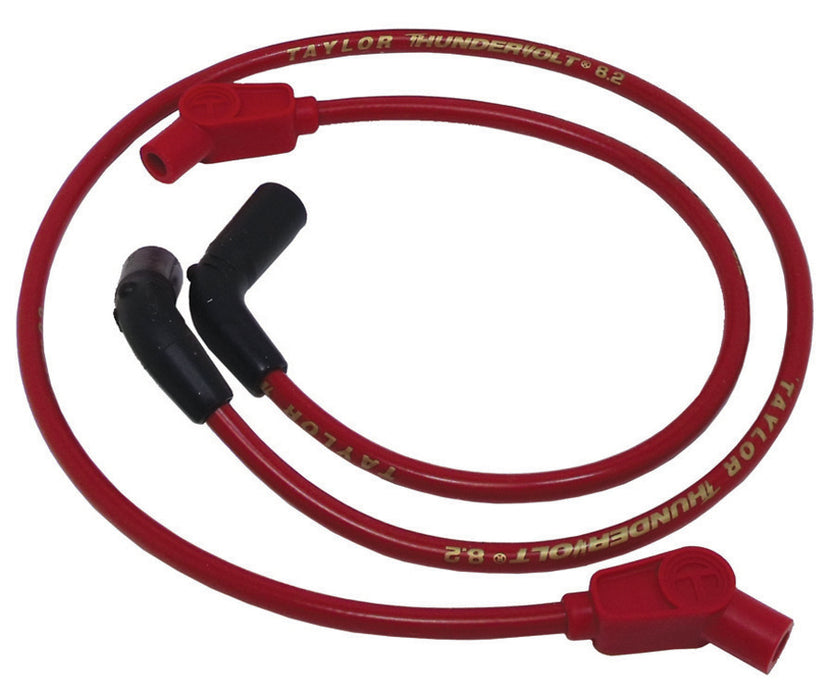 Taylor Cable 12236 ThunderVolt 8.2mm Motorcycle Ignition Wire Set; Custom Fit; Red; 135 deg. Boots; - Truck Part Superstore