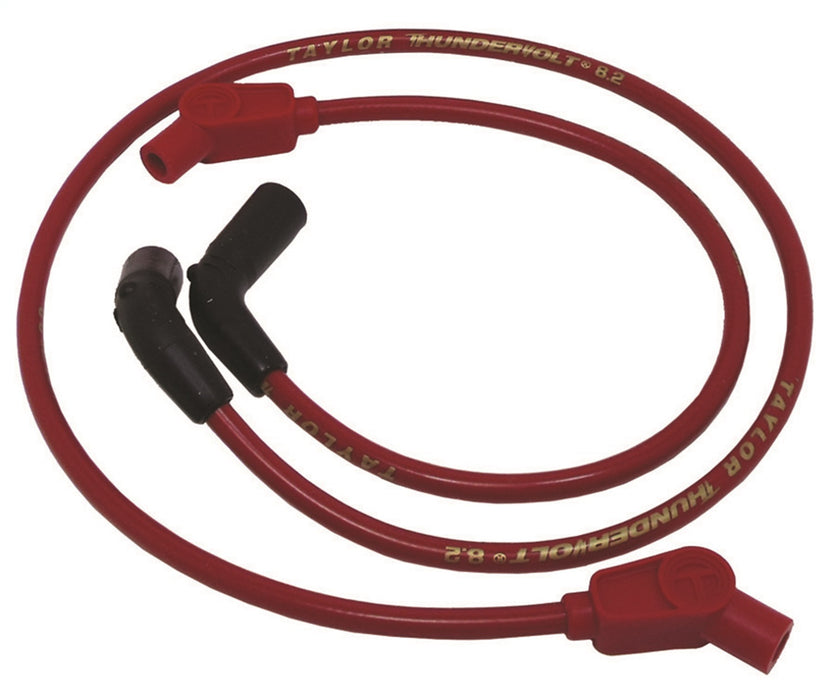 Taylor Cable 12236 ThunderVolt 8.2mm Motorcycle Ignition Wire Set; Custom Fit; Red; 135 deg. Boots; - Truck Part Superstore