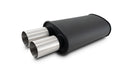 Vibrant Performance 12321 STREETPOWER FLAT BLACK Oval Muffler with Dual 304SS Brushed Tips - Truck Part Superstore