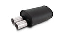 Vibrant Performance 12325 STREETPOWER FLAT BLACK Oval Muffler with Dual 304SS Brushed Tips - Truck Part Superstore
