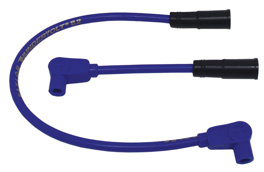 Taylor Cable 12631 ThunderVolt 8.2mm Motorcycle Ignition Wire Set; Custom Fit; Blue; 90 deg. Boots; - Truck Part Superstore