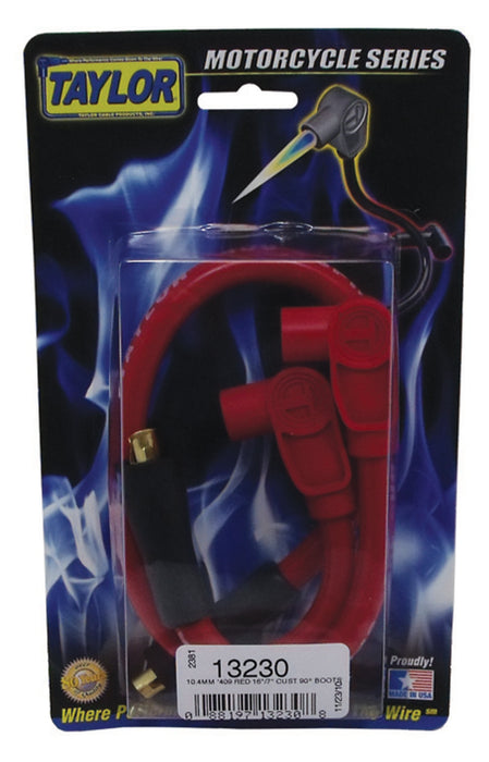 Taylor Cable 13230 409 Pro Race Ignition Wire Set; Custom Fit; Red; 90 deg. Boots; - Truck Part Superstore
