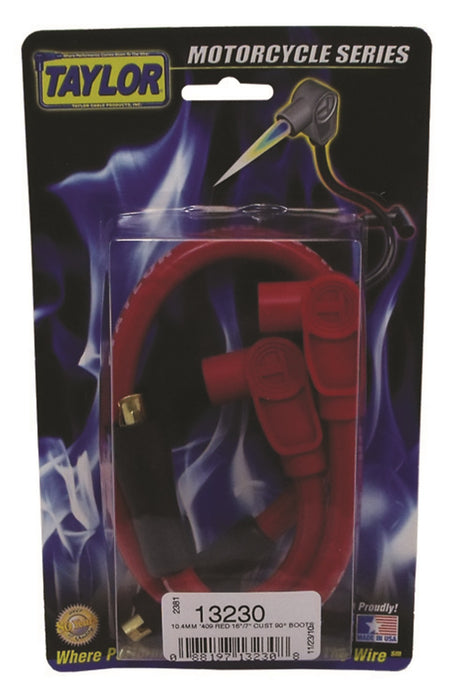 Taylor Cable 13230 409 Pro Race Ignition Wire Set; Custom Fit; Red; 90 deg. Boots; - Truck Part Superstore