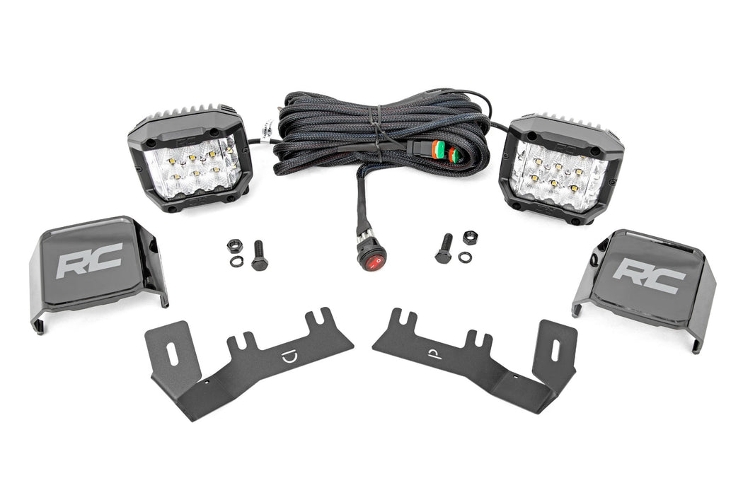 Rough Country 71056 LED Ditch Light Kit - 3in OSRAM Pair - Wide - Chevy/GMC 1500 (14-18) - Truck Part Superstore