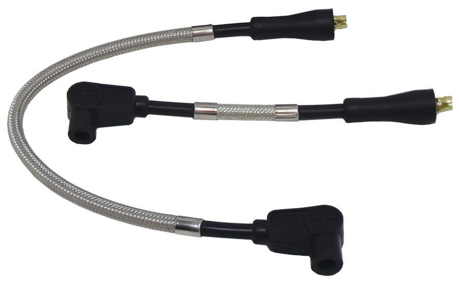 Taylor Cable 14030 8mm Full Metal Jacket Motorcycle Ignition Wire Set; Custom Fit; 90 deg. Boots; - Truck Part Superstore