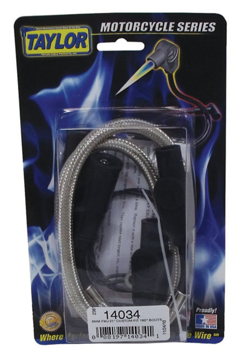 Taylor Cable 14034 8mm Full Metal Jacket Motorcycle Ignition Wire Set - Truck Part Superstore