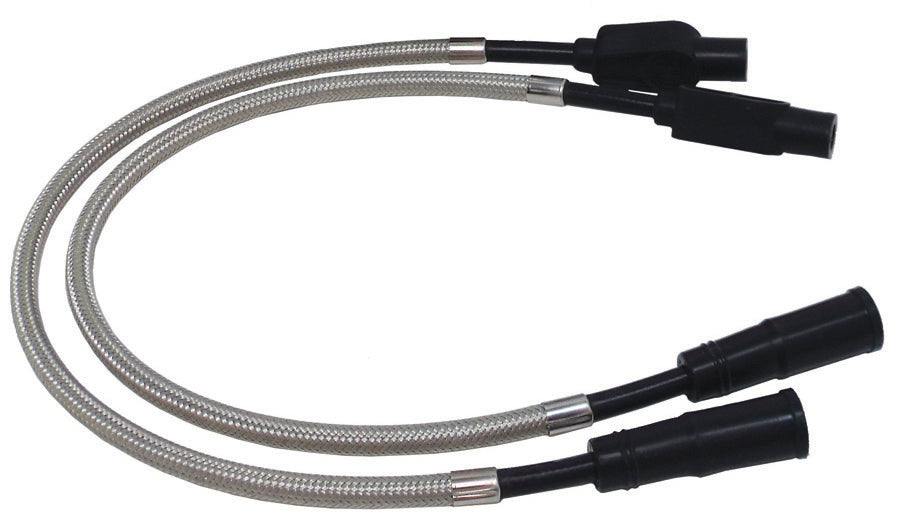 Taylor Cable 14037 8mm Full Metal Jacket Motorcycle Ignition Wire Set; Custom Fit; 135 deg. Boots; - Truck Part Superstore