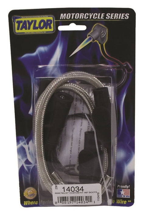 Taylor Cable 14034 8mm Full Metal Jacket Motorcycle Ignition Wire Set - Truck Part Superstore