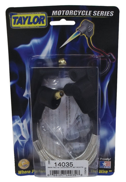 Taylor Cable 14035 8mm Full Metal Jacket Motorcycle Ignition Wire Set - Truck Part Superstore