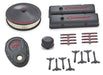 Chevrolet Performance Parts 141-880 Engine Dress-Up Kit Shark Gray Red Emblems Fits SB Chevrolet Gen 1 V8 Engines Proform - Truck Part Superstore