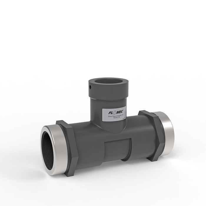 Replacement Threaded PVC Tee for FLOMEC AQUAsonic Series Flow Meters - Truck Part Superstore