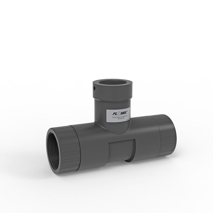 Replacement Threaded PVC Tee for FLOMEC AQUAsonic Series Flow Meters - Truck Part Superstore