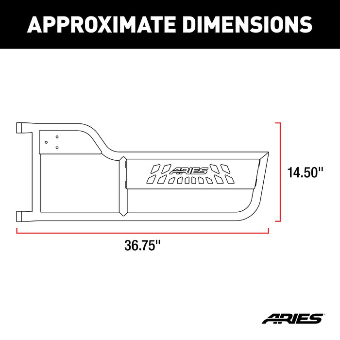 ARIES 1500100 Jeep Wrangler TJ Aluminum Tube Doors for Select Jeep Wrangler