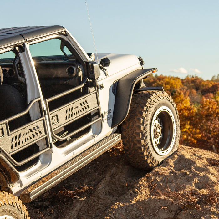 ARIES 1500200 Jeep Wrangler JL, Gladiator Aluminum Front Tube Doors for Select Jeep Wrangler