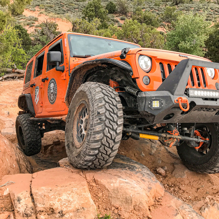 ARIES 1500201 Jeep Wrangler JK Black Aluminum Front Fender Flares for Select Jeep Wrangler