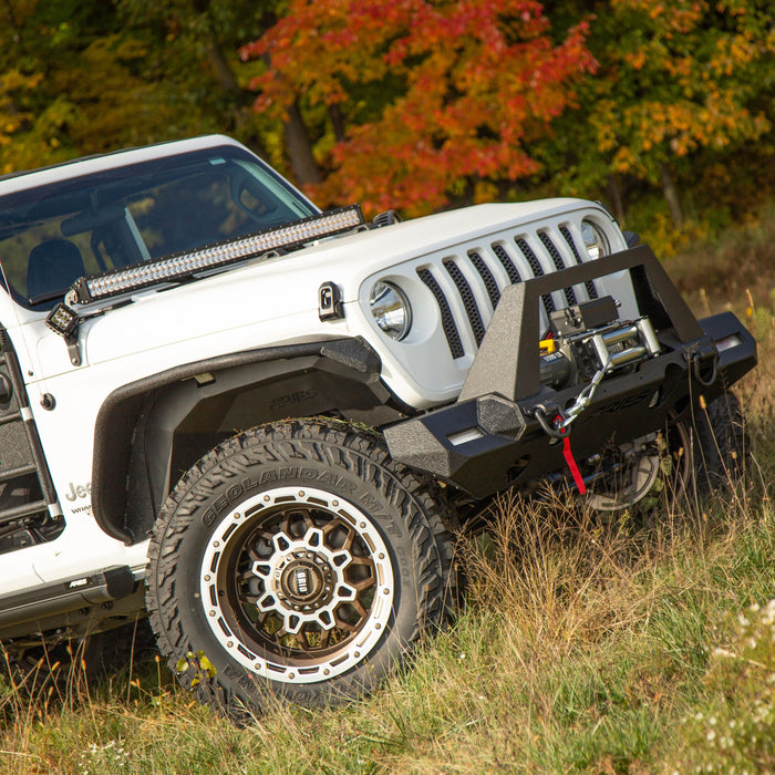 ARIES 1500203 Jeep Wrangler JL Black Aluminum Front Fender Flares for Select Jeep Wrangler