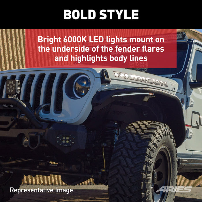 ARIES 1500230 LED Fender Lights for Jeep Wrangler JK for Select Jeep Wrangler