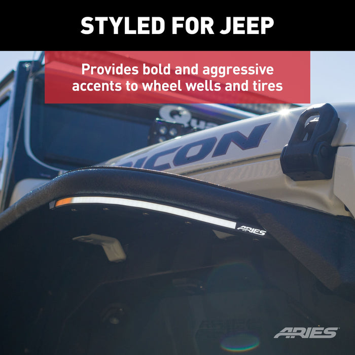 ARIES 1500235 LED Fender Lights for Jeep Wrangler JL, Gladiator JT for Select Jeep Wrangler