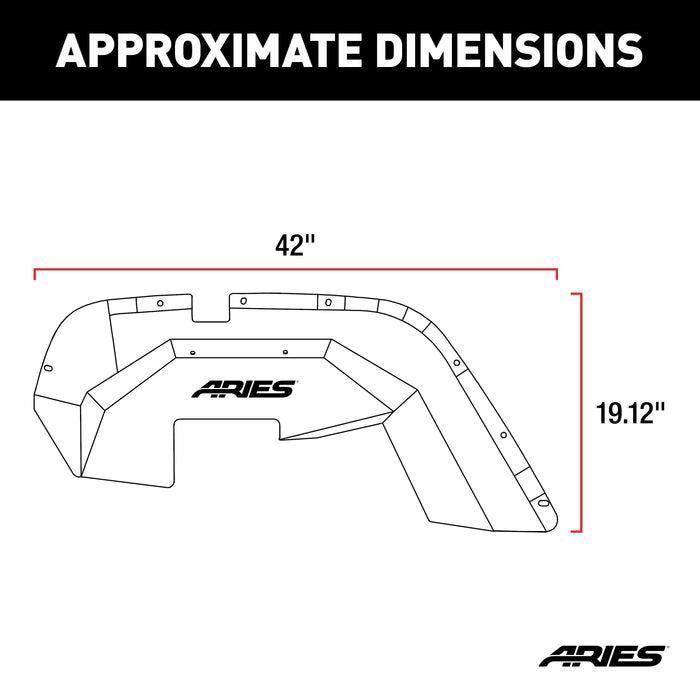 ARIES 1500350 Jeep Wrangler JK Aluminum Front Inner Fender Liners for Select Jeep Wrangler