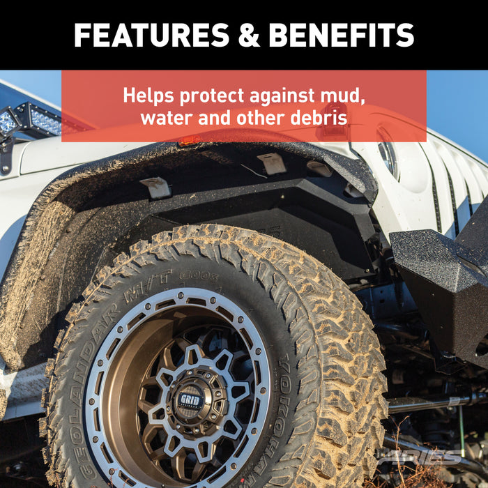 ARIES 1500550 Jeep Wrangler JL Aluminum Front Inner Fender Liners for Select Jeep Wrangler