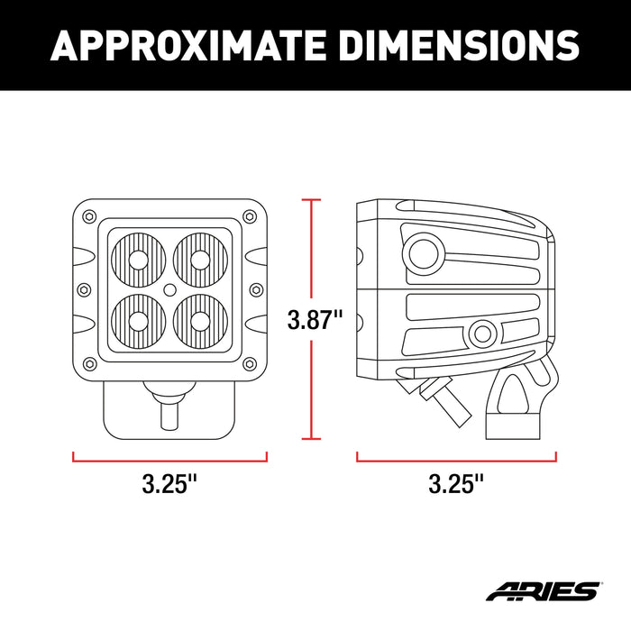 ARIES 1501252 2" Square Cube LED Lights (2,200 Lumens)