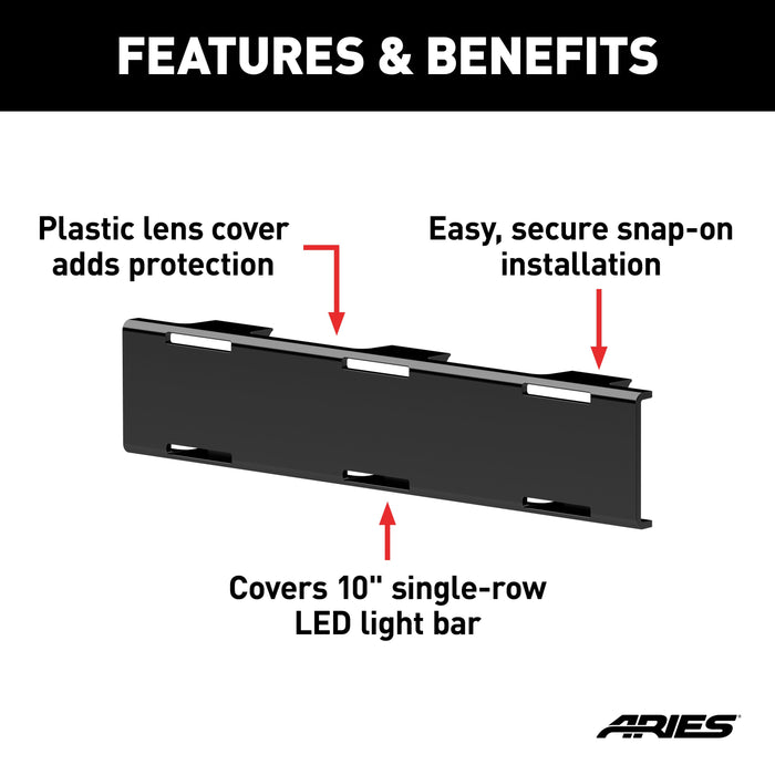 ARIES 1501261 LED Light Cover for 10" Single-Row Light Bars