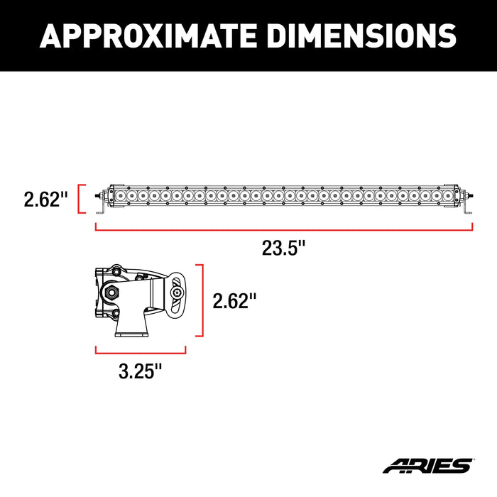 ARIES 1501262 20" Single-Row LED Light Bar (9,800 Lumens)