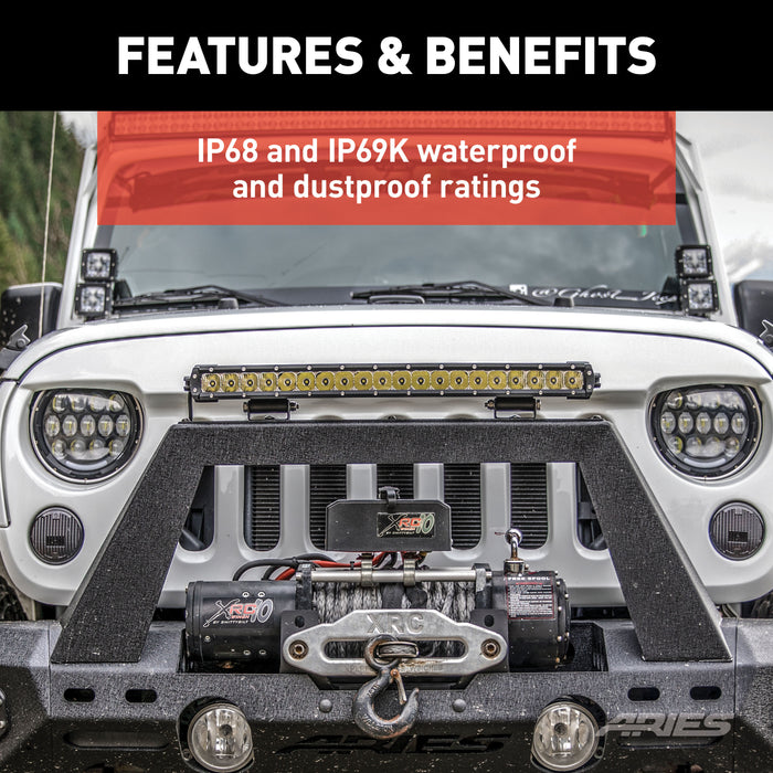 ARIES 1501262 20" Single-Row LED Light Bar (9,800 Lumens)