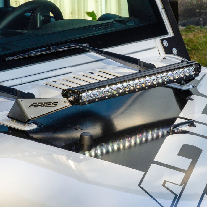 ARIES 1501300 Jeep JK Hood Light and Brackets for Select Jeep Wrangler