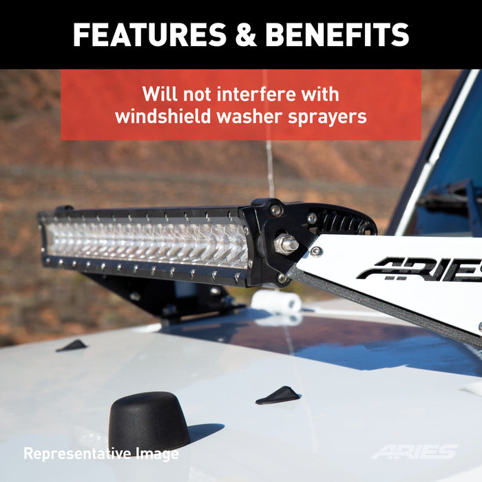 ARIES 1501300 Jeep JK Hood Light and Brackets for Select Jeep Wrangler
