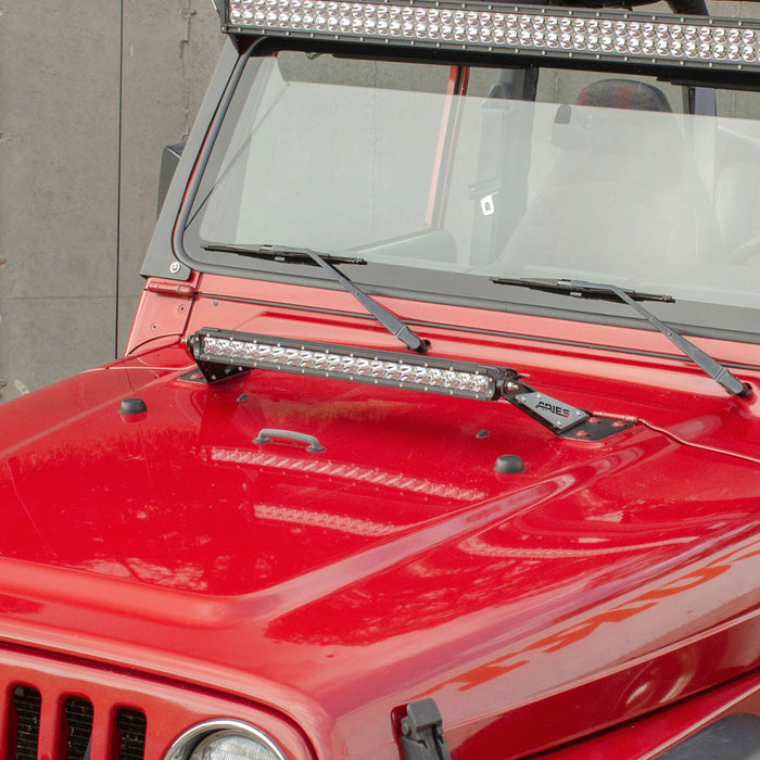 ARIES 1501302 Jeep TJ Hood Light and Brackets for Select Jeep Wrangler