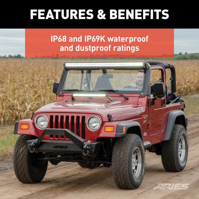 ARIES 1501303 Jeep TJ Roof Light and Brackets for Select Jeep Wrangler