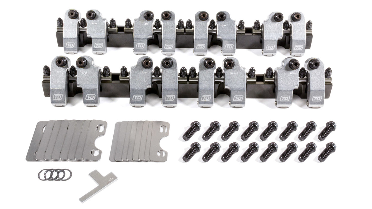 T AND D MACHINE 2053-160/155 SBC Shaft Rocker Arm Kit w/Bowtie 18 Deg. Heads