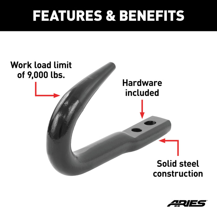 ARIES 15600TW Bolt-On Bumper Tow Hook (9,000 lbs.)