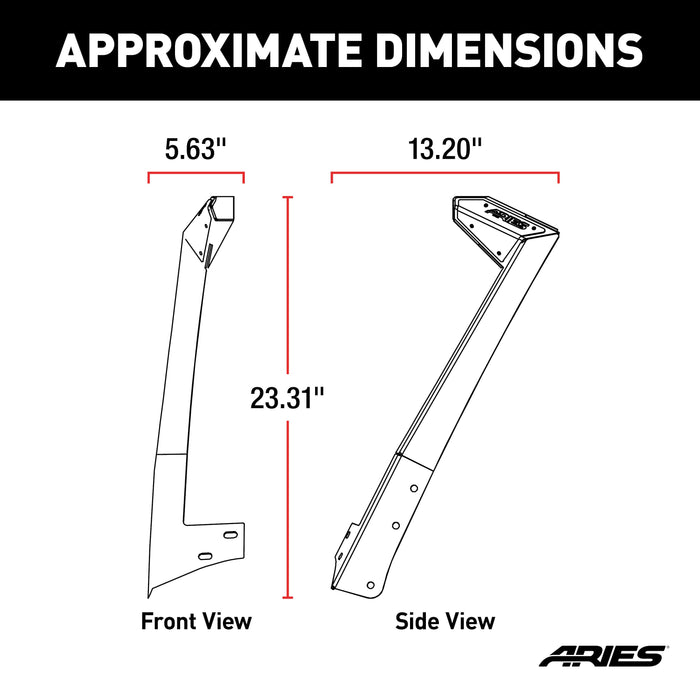 ARIES 15911 Jeep JK Roof Light Mounting Brackets for Select Jeep Wrangler