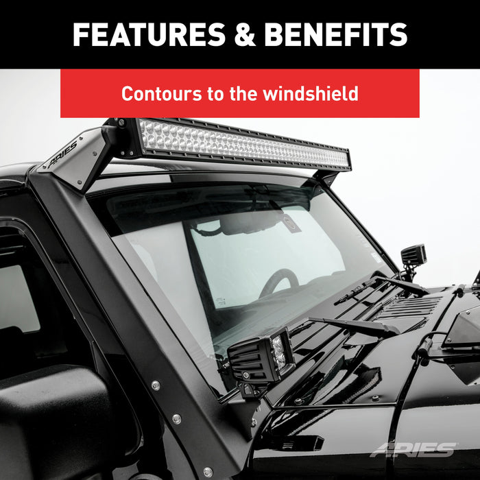 ARIES 15911 Jeep JK Roof Light Mounting Brackets for Select Jeep Wrangler