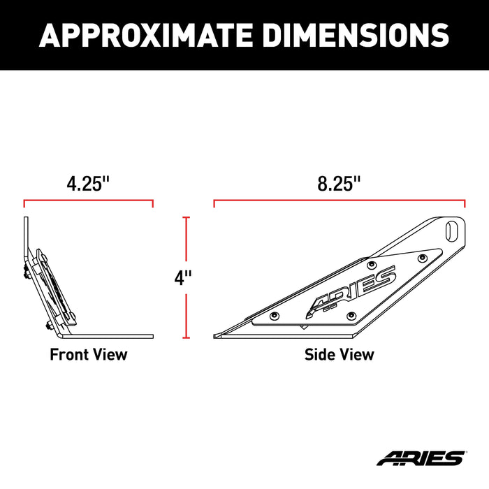 ARIES 15913 Jeep TJ Hood Light Mounting Brackets for Select Jeep Wrangler